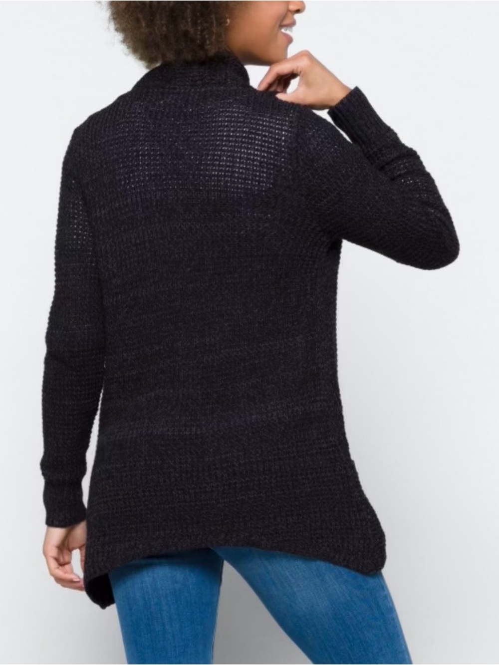 Open-Front Cardigan with Front Pockets - Picture 2 of 4